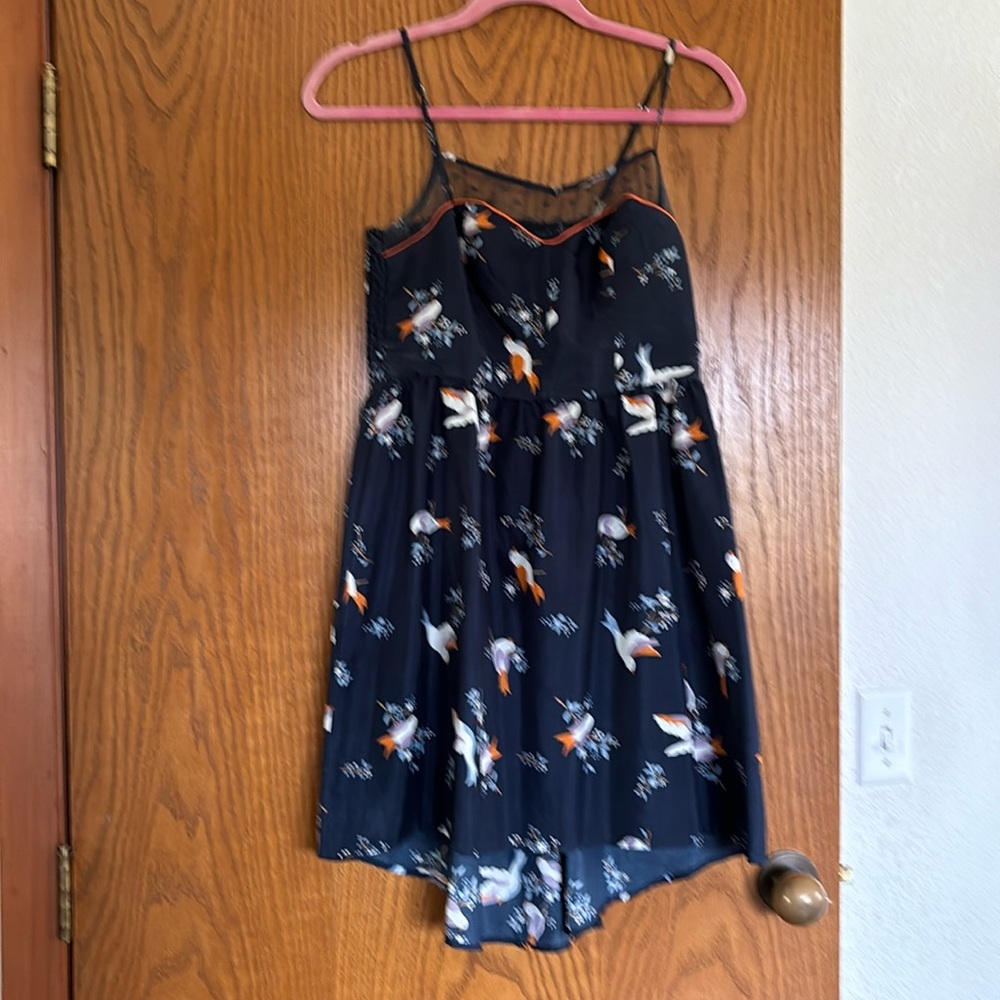 Navy high low mini dress